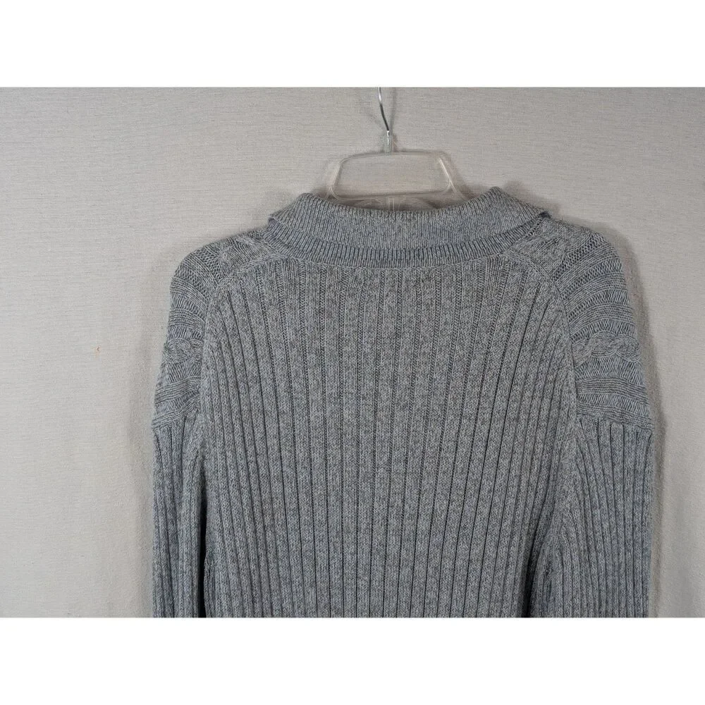 Banana Republic Relaxed Collared Cable Knit Sweater Light Blue Men's Size Large